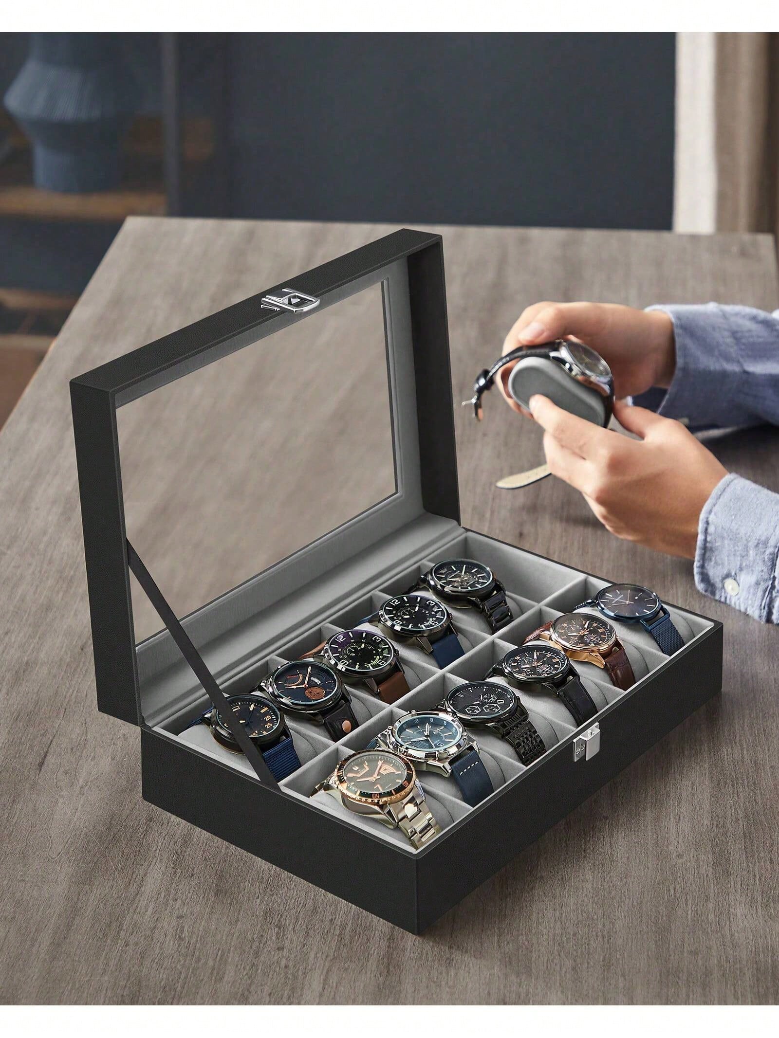 Шкатулка для часов на 12 отдел – обзор и цена Watch Display Box